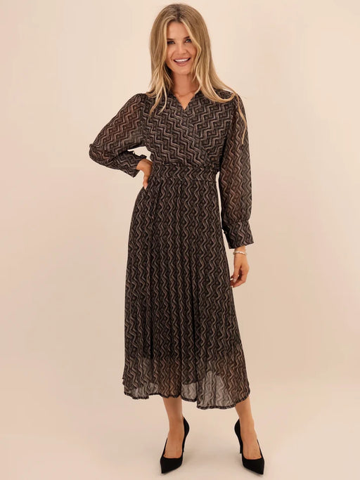 Black print positano dress