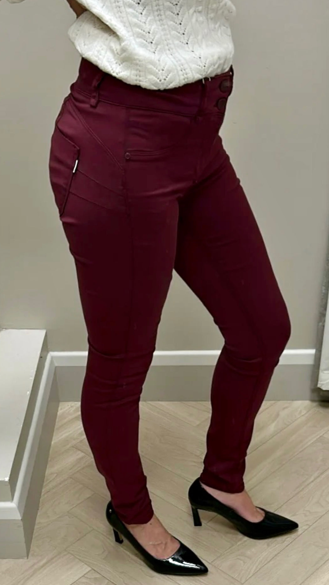One size wine double up jeans