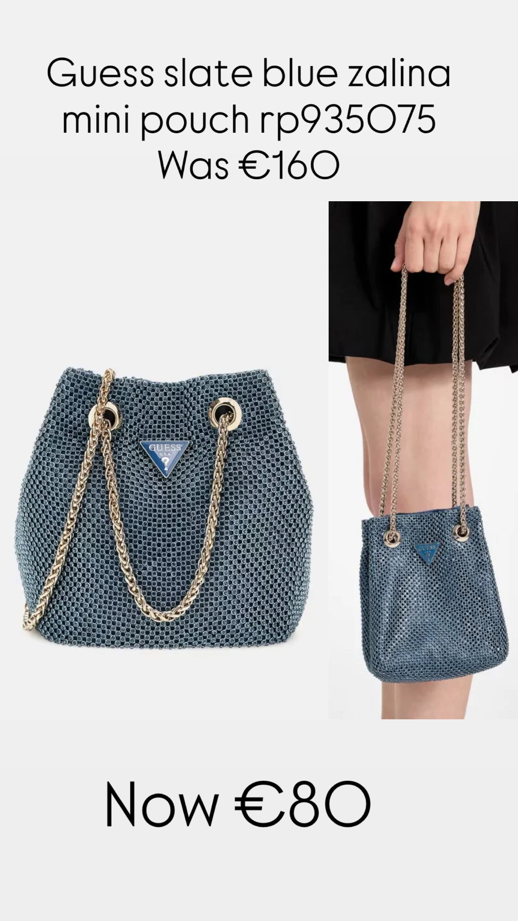 Guess slate blue zalina mini pouch rp935075