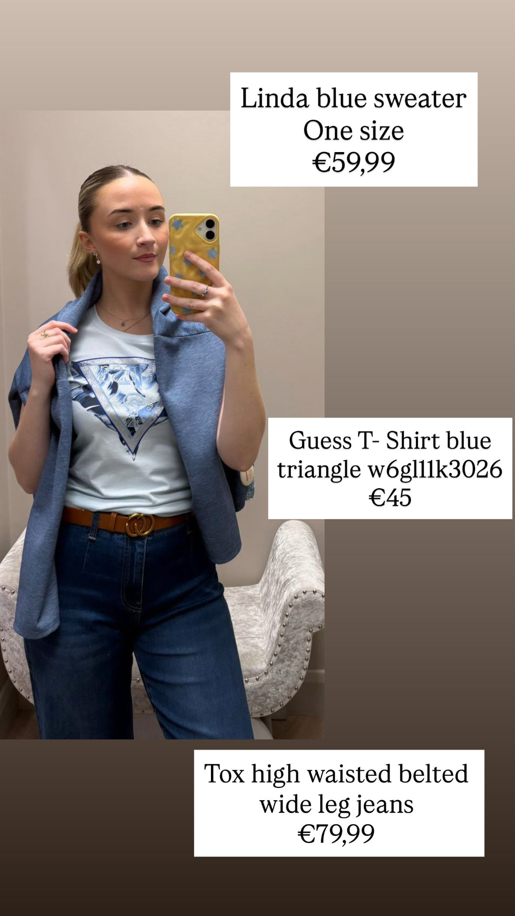 Guess T- Shirt blue triangle w6gl11k3026