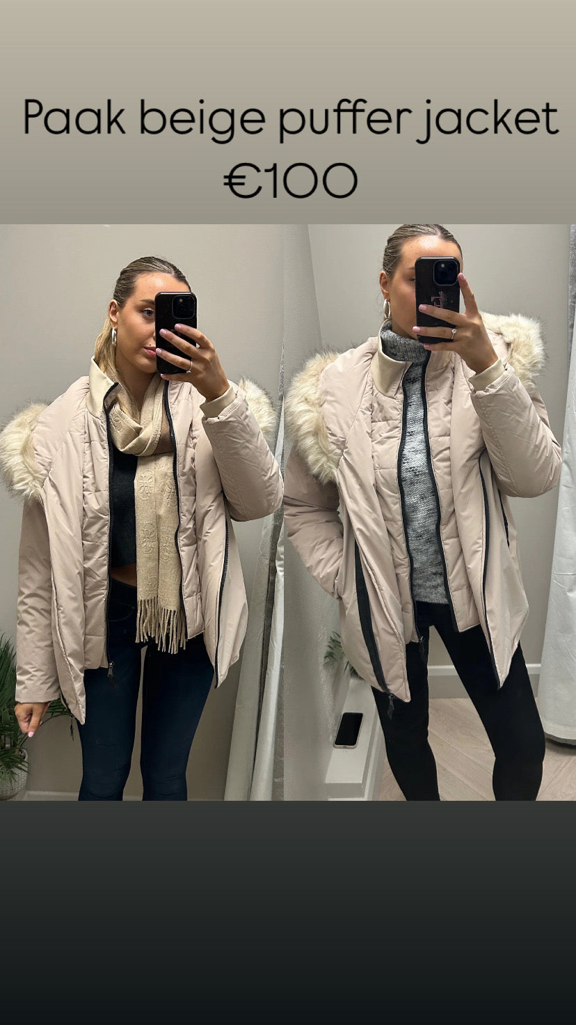 Paak beige puffer jacket