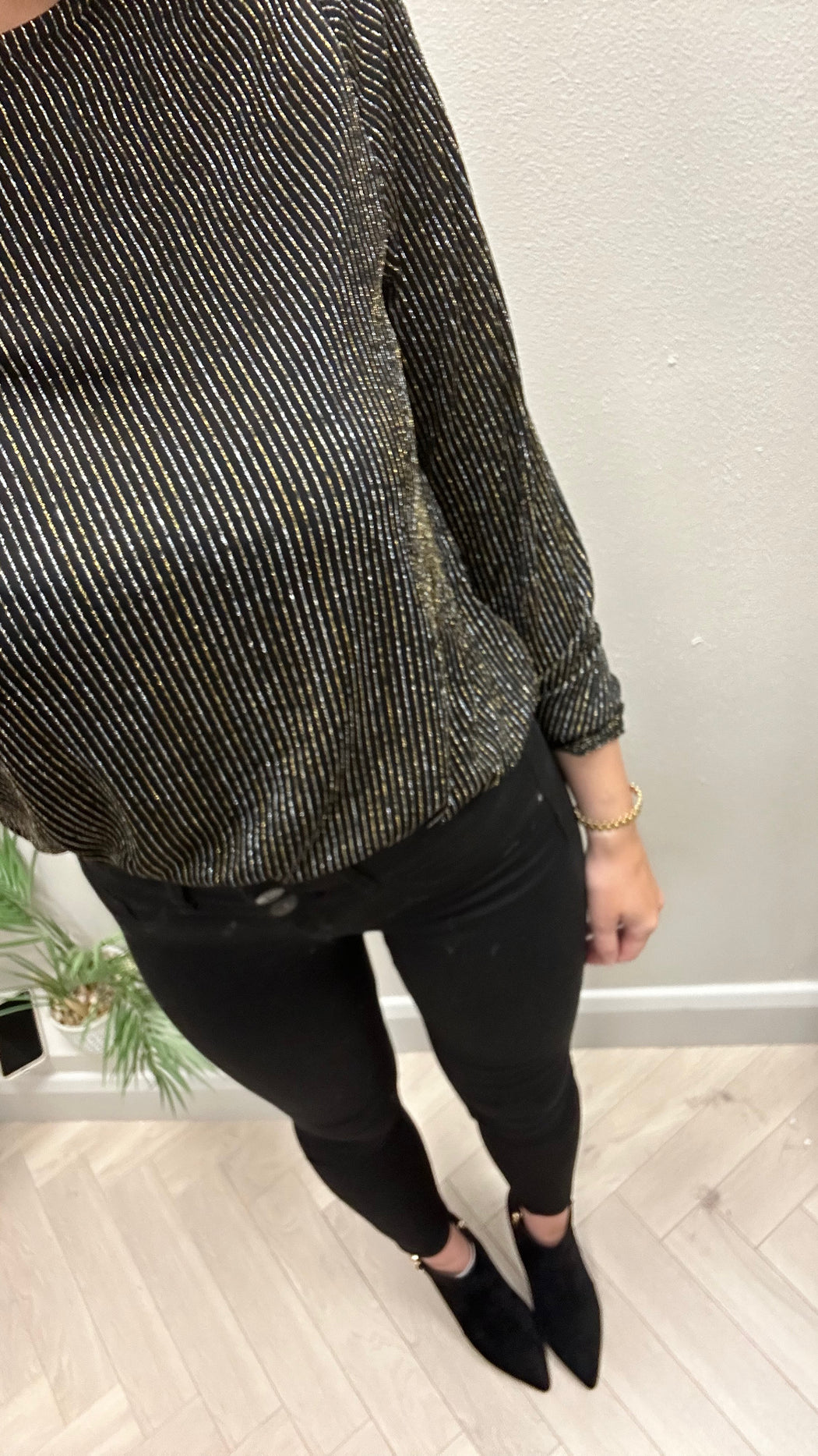 Tonya black sparkle top