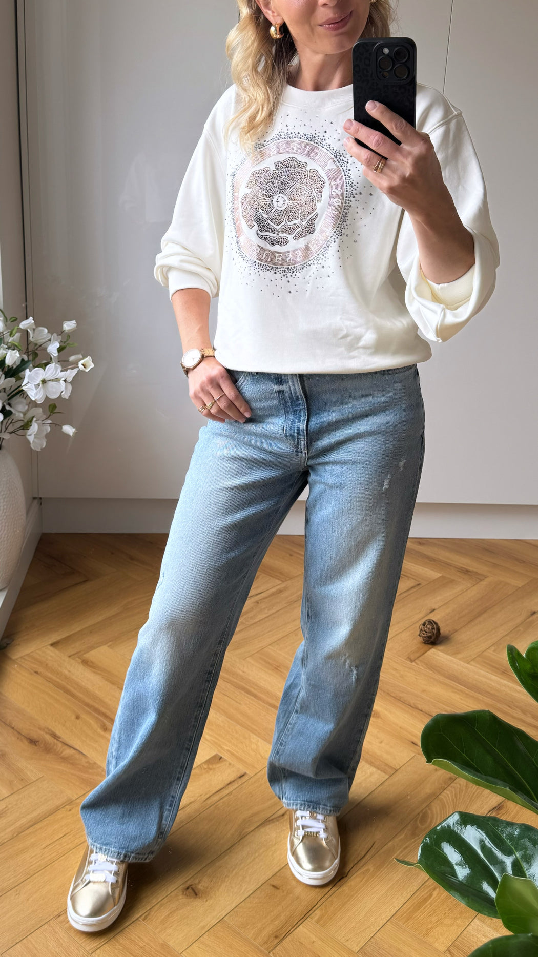 Guess peony logo sweater W5RQ05K7EX1