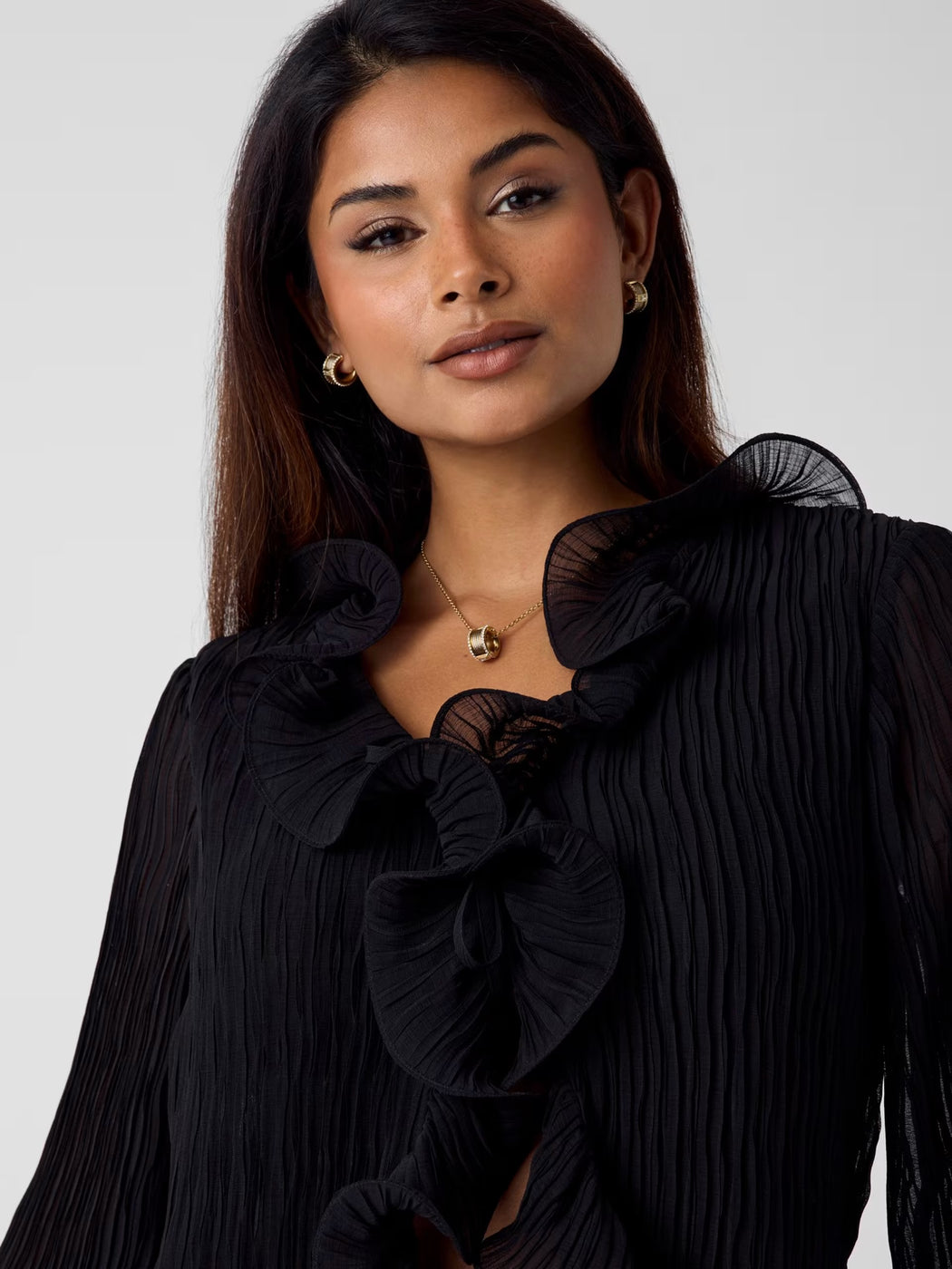 Guess chiffon ruffle blouse w6rh31wi342