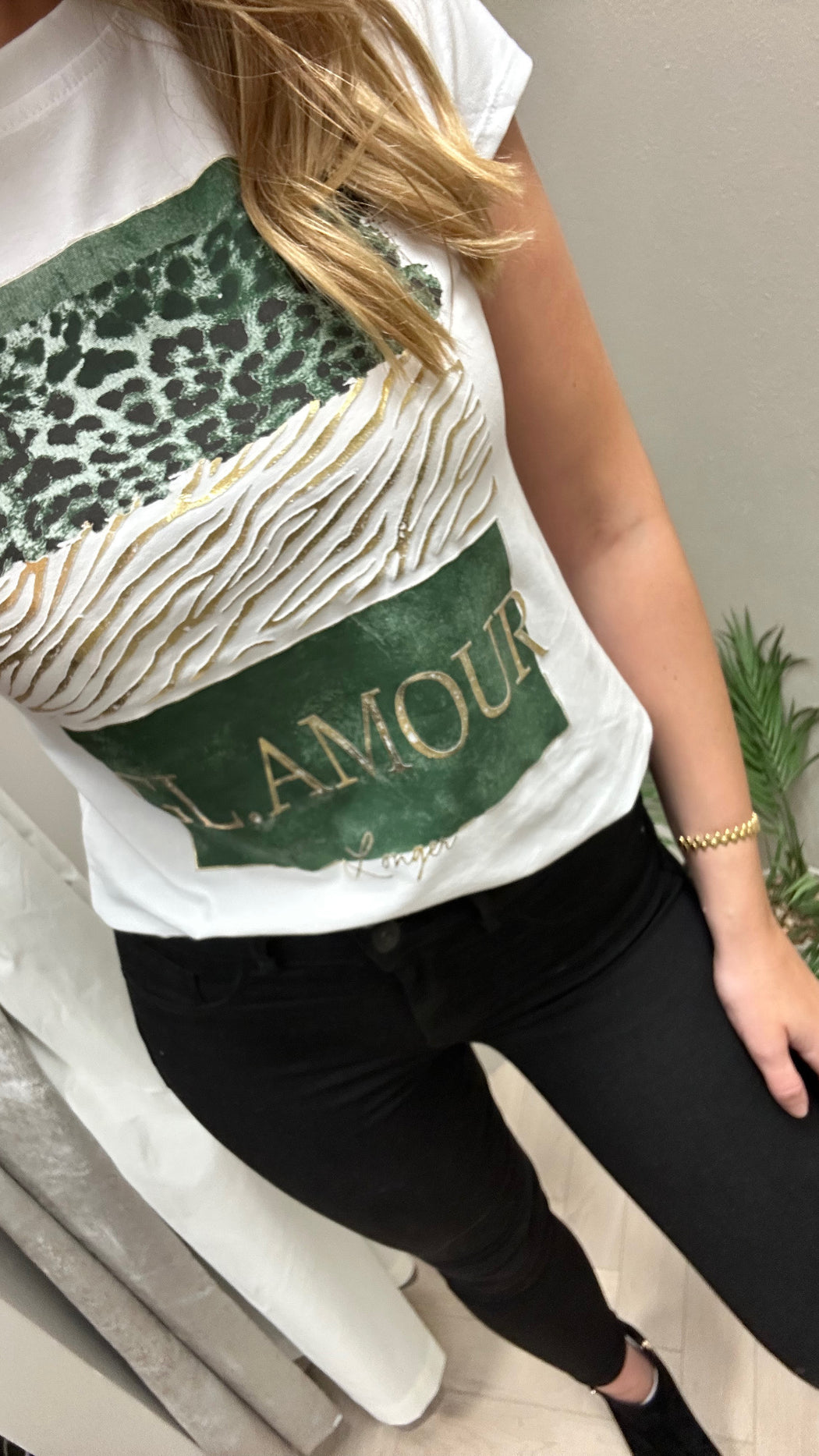 Green glamour tee