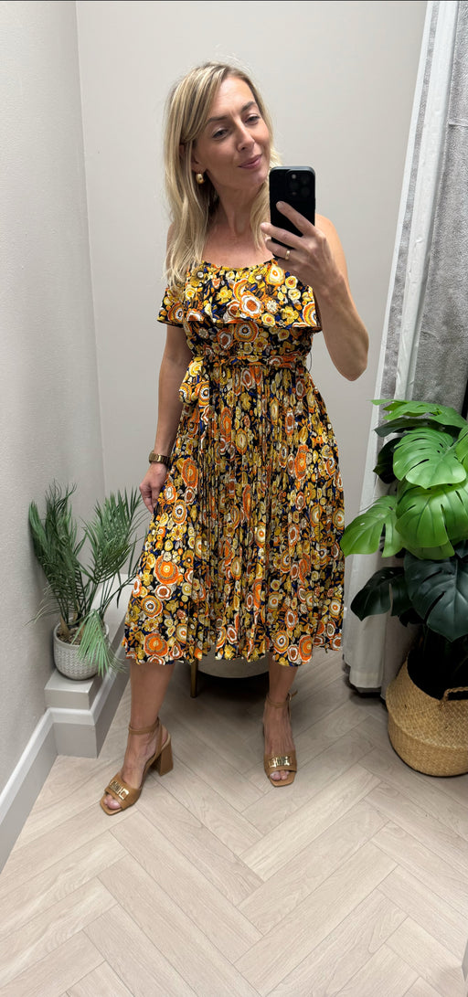 Grace black traffic print dress