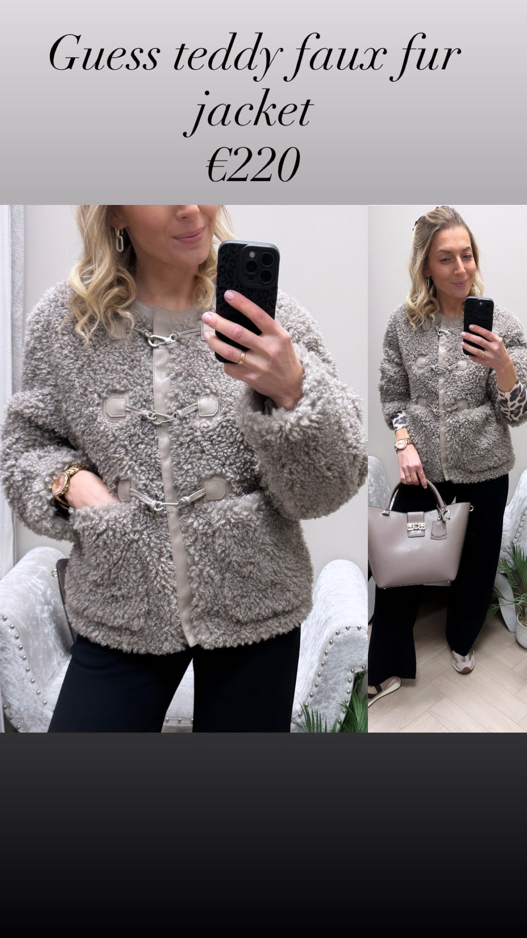 Guess teddy faux fur jacket