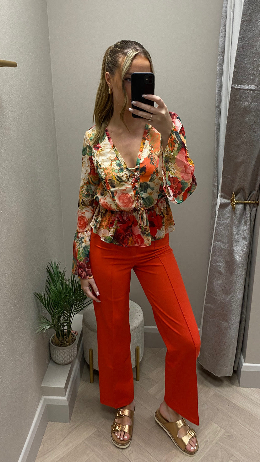 Hallie coral trousers