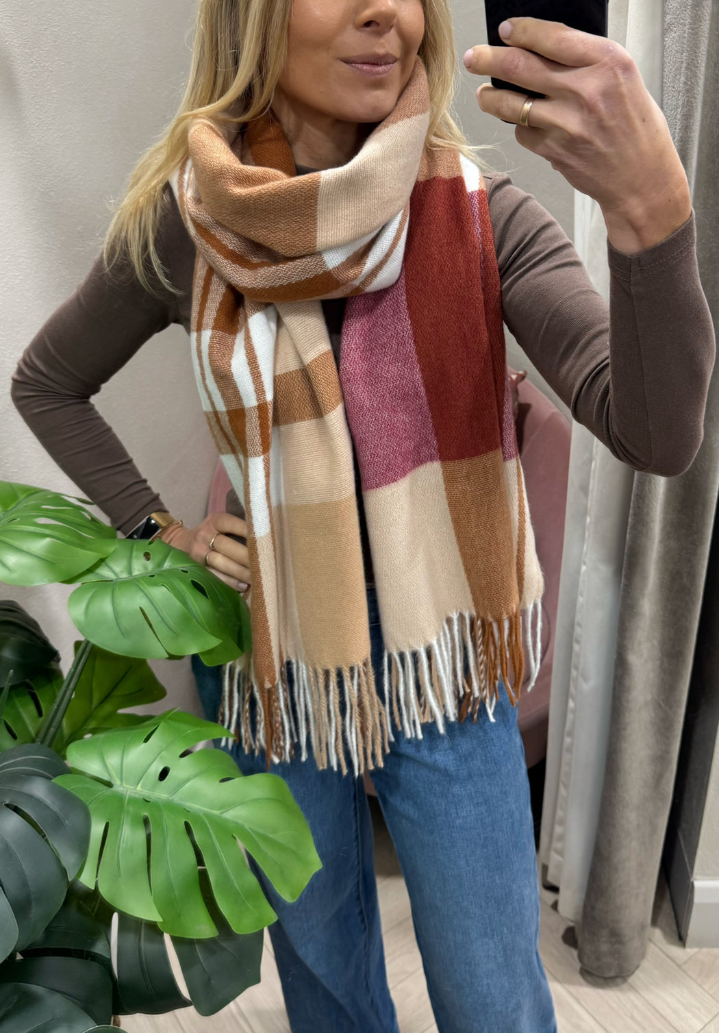 Olivia rust multi scarf