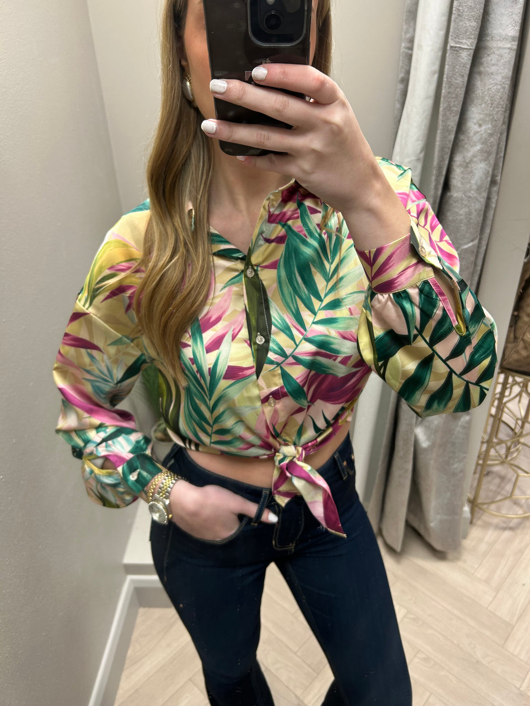 Guess peony floral shirt w5gh85wh6c0