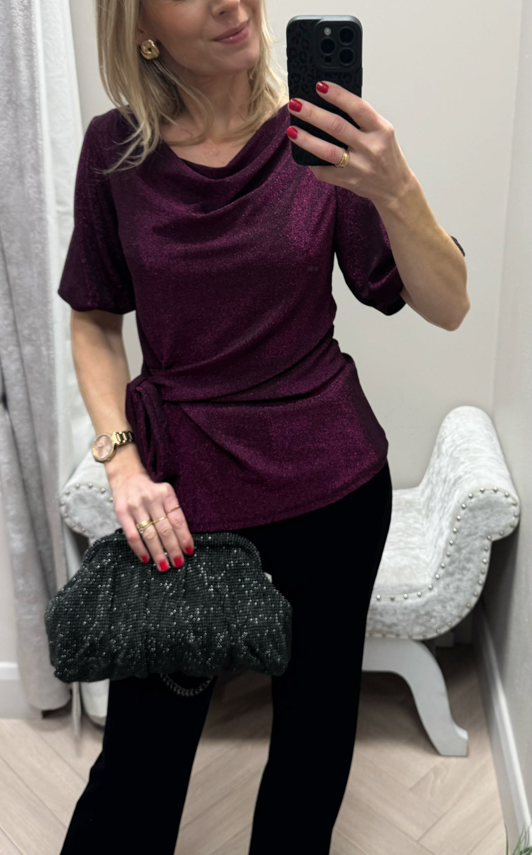 Suri magenta wrap top