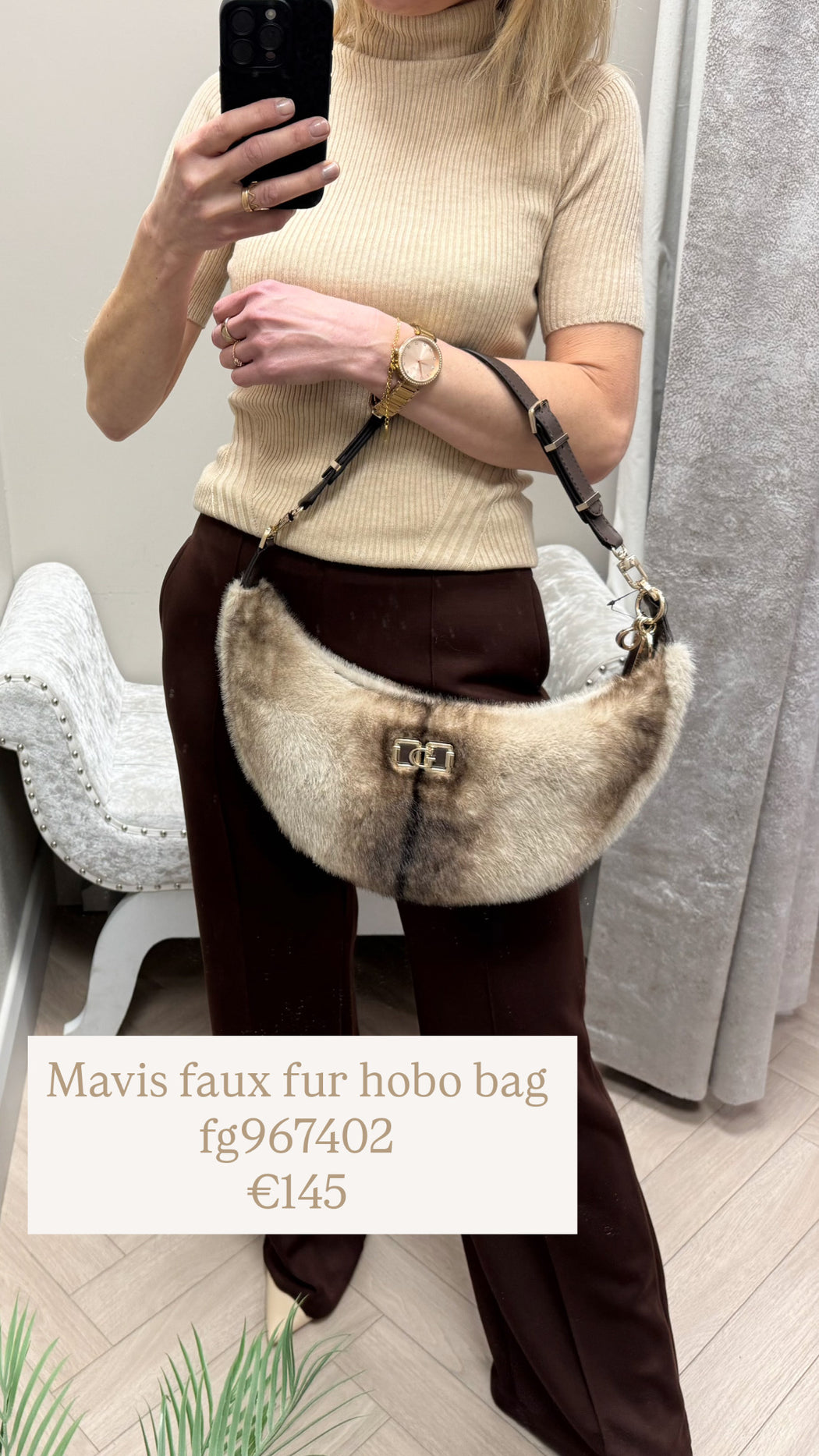 Mavis faux fur hobo bag fg967402