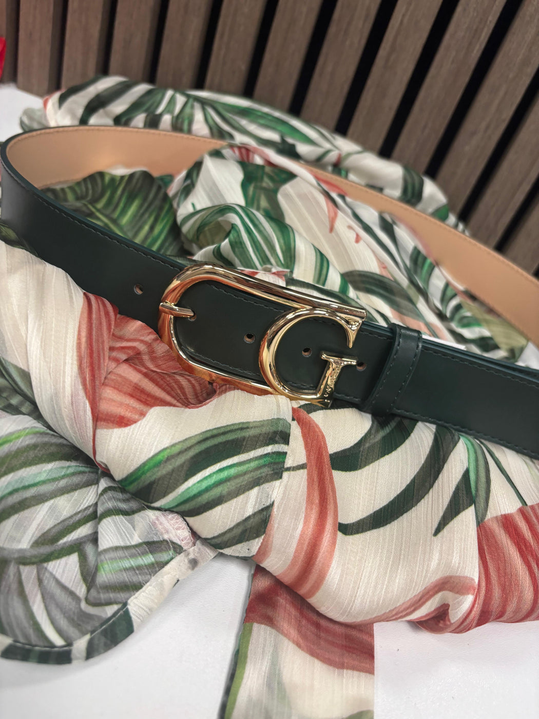 Guess green G belt BW9200P5135