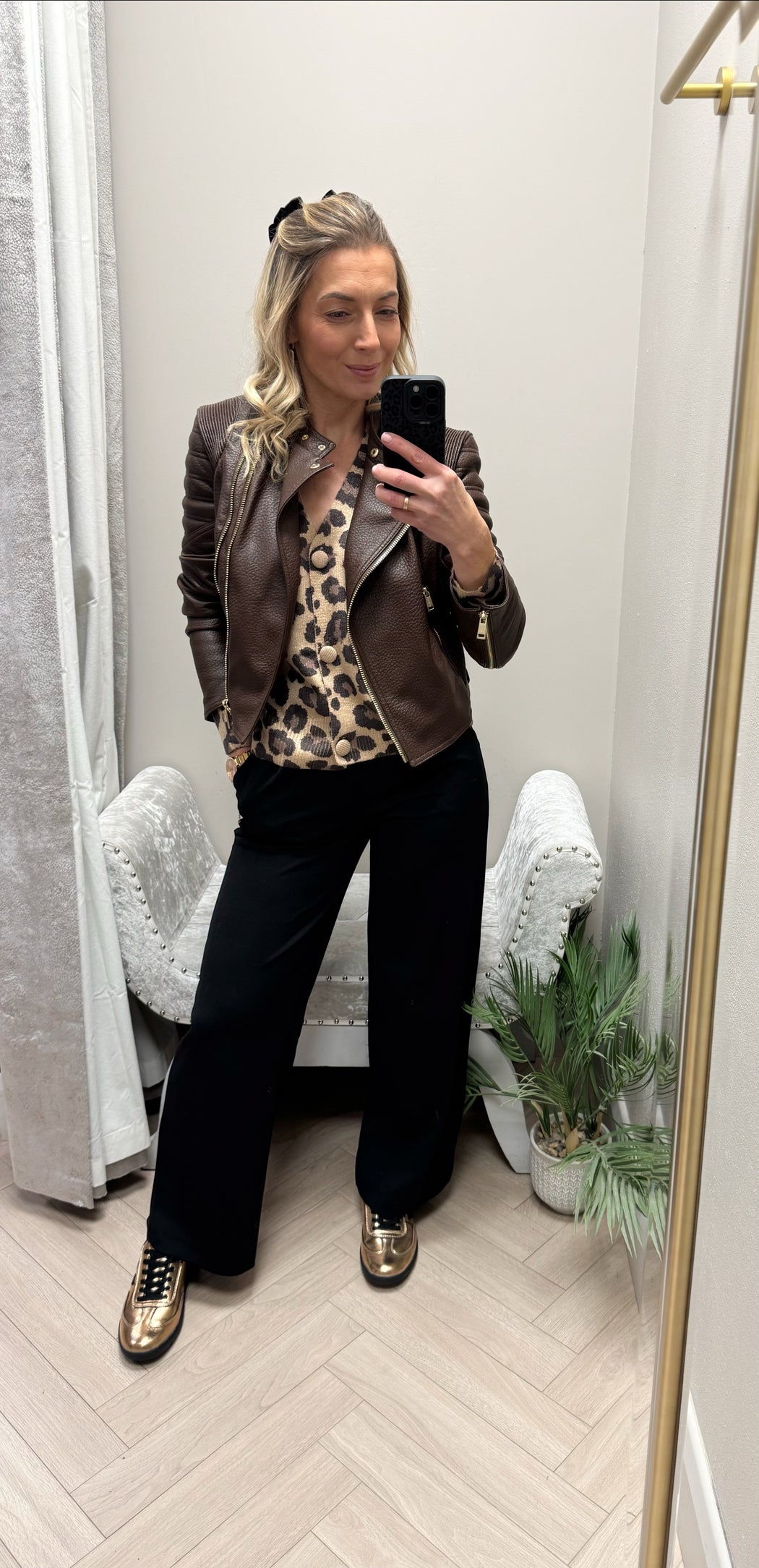 Guess jeannine chocolate brown pu jacket