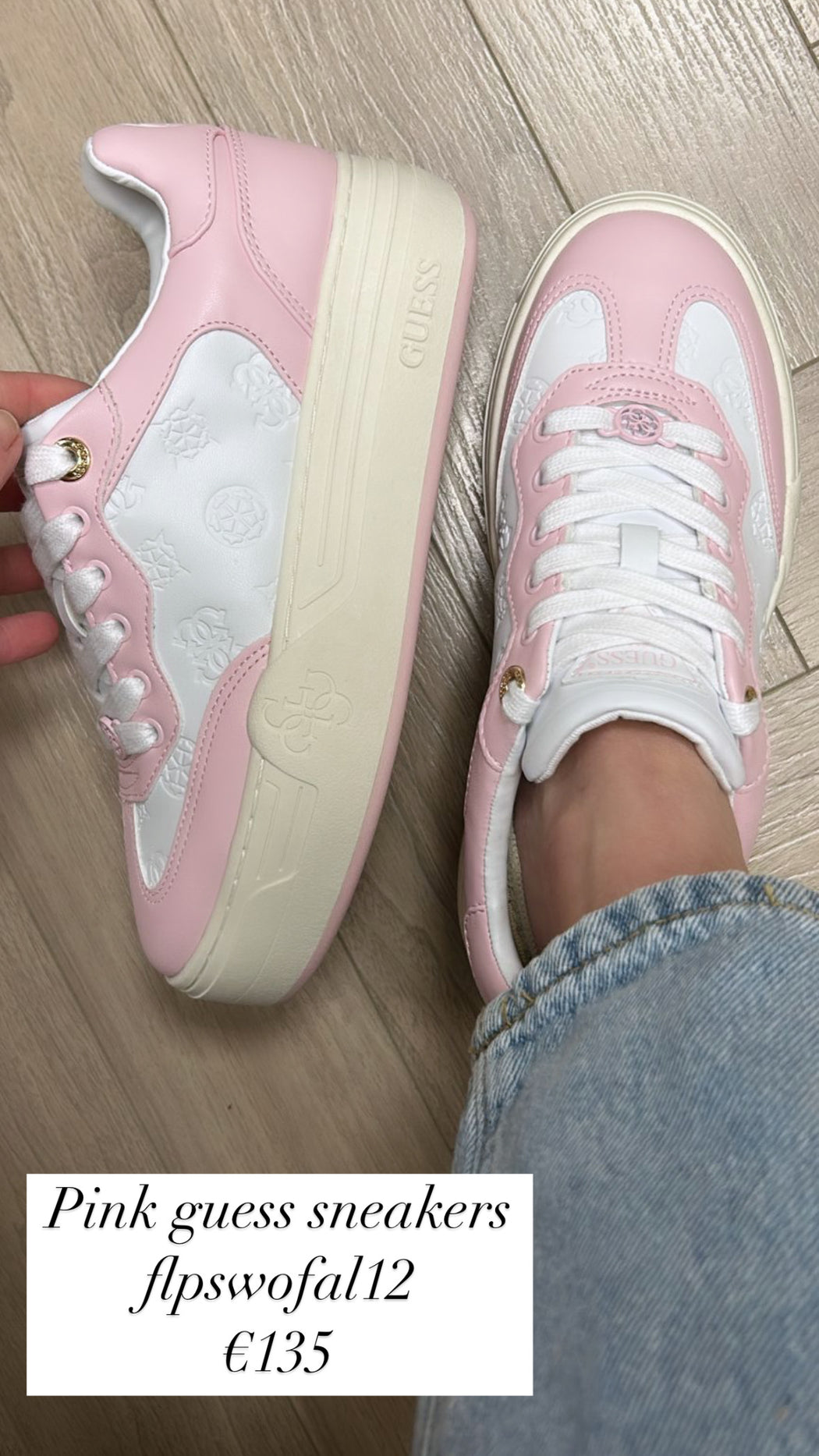 Pink guess sneakers flpswofal12