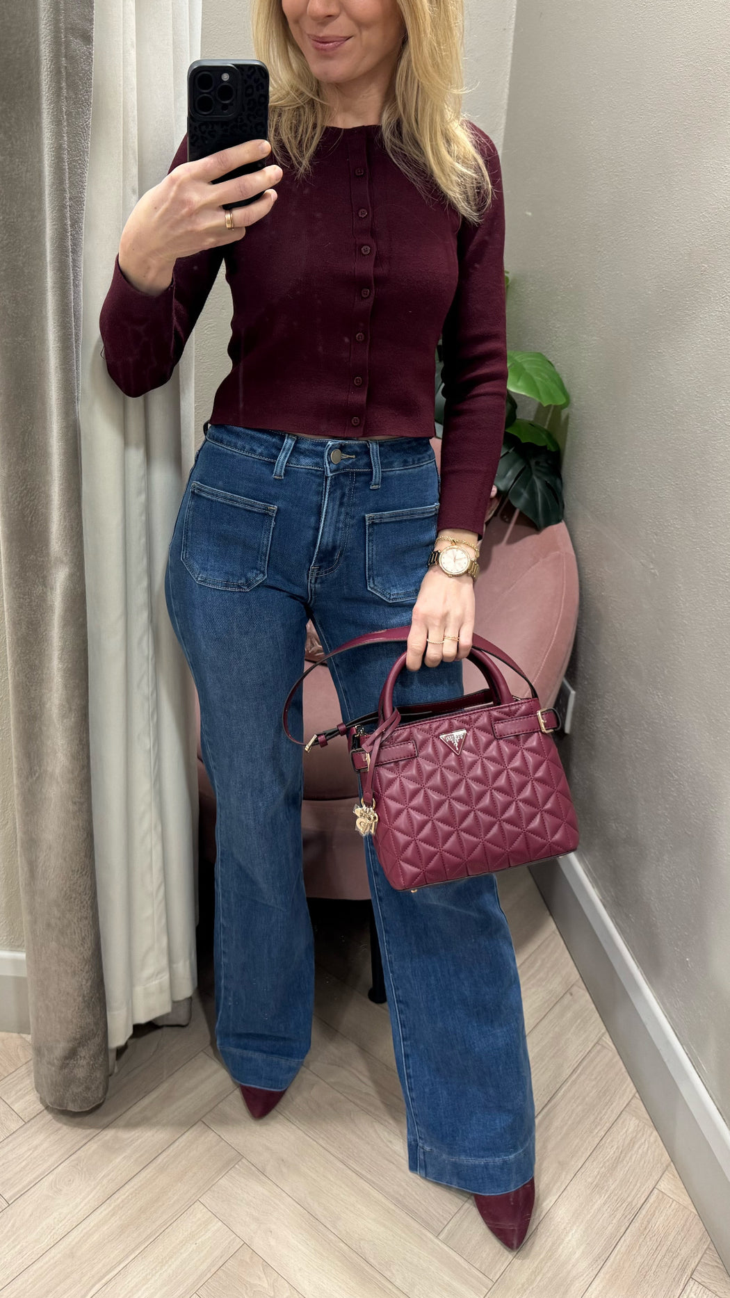 Guess paisleigh burgundy bag QG988305