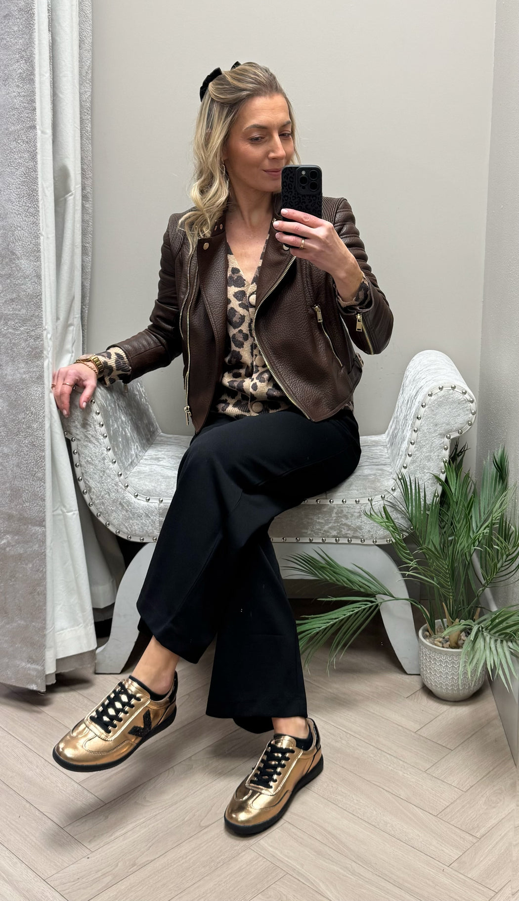 Guess jeannine chocolate brown pu jacket