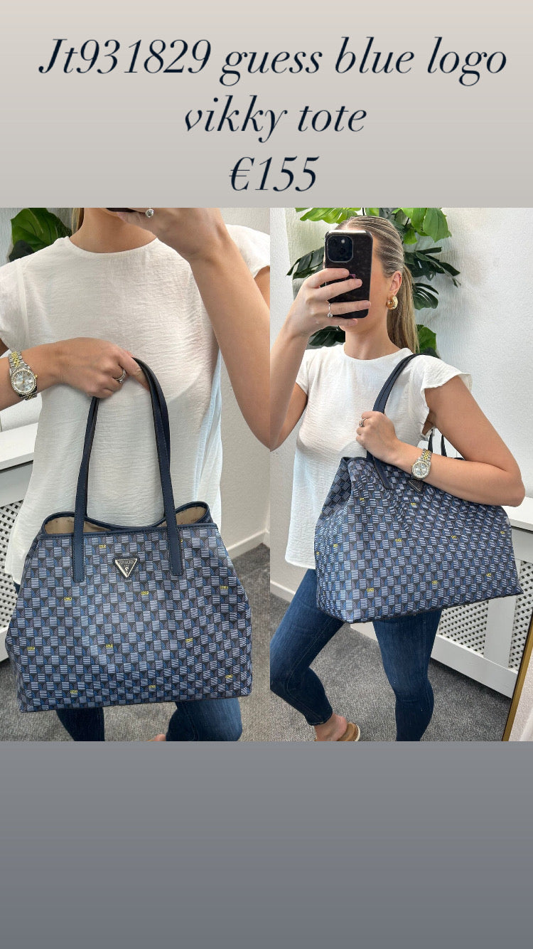 Jt931829 guess blue logo vikky tote