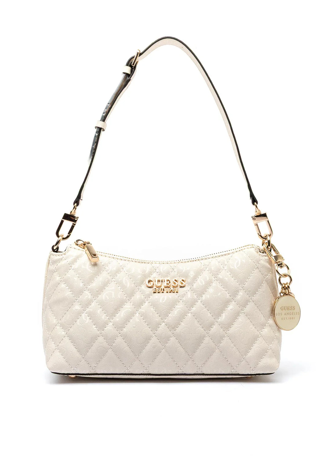Guess off White Logo Isemay Shoulder Bag