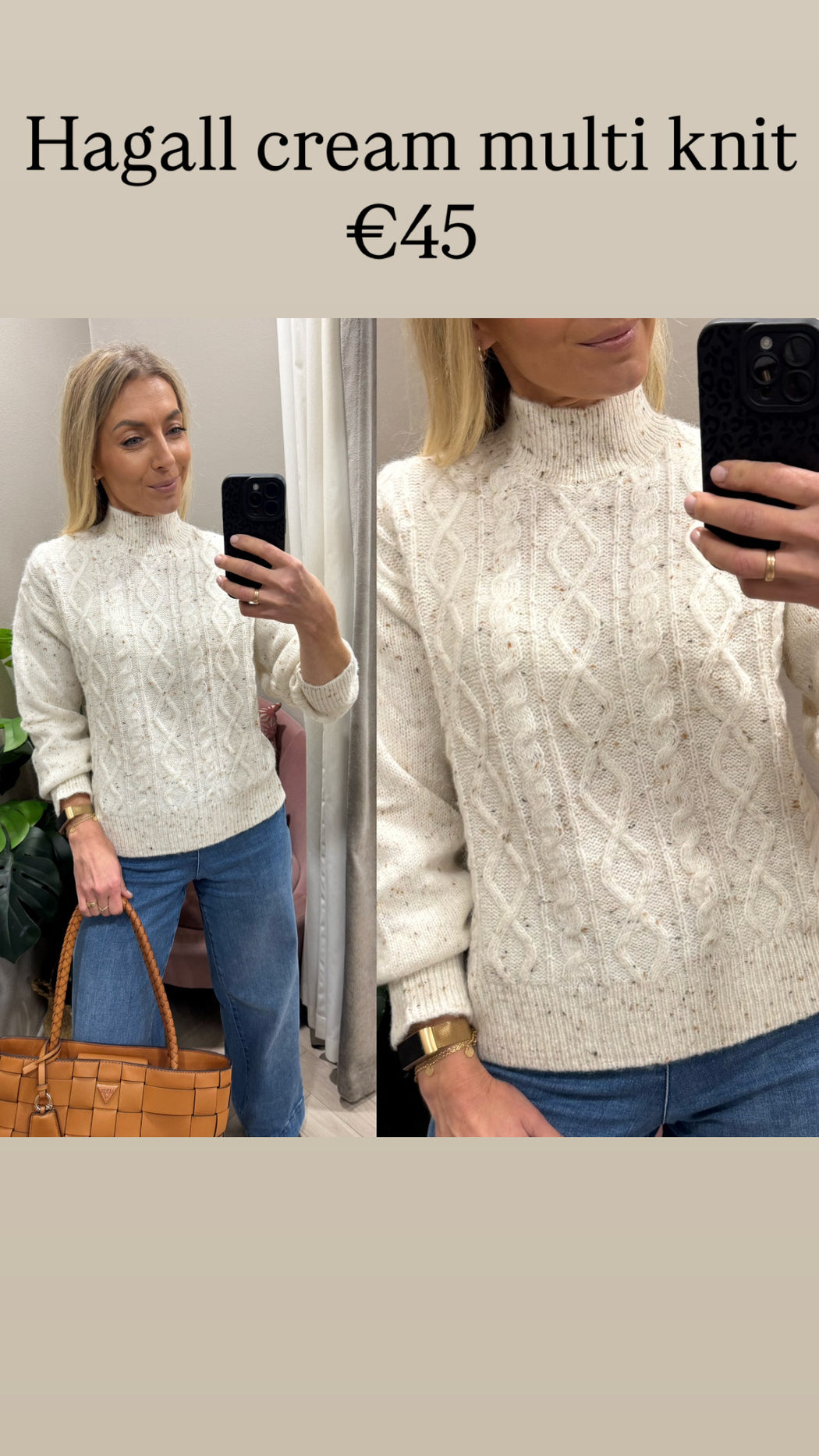Hagall cream multi knit