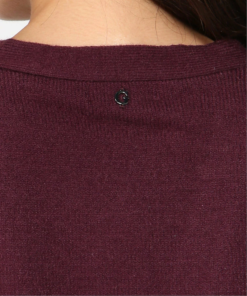 Guess Gracie Argyle Cardigan Burgundy. W6BR47Z1446
