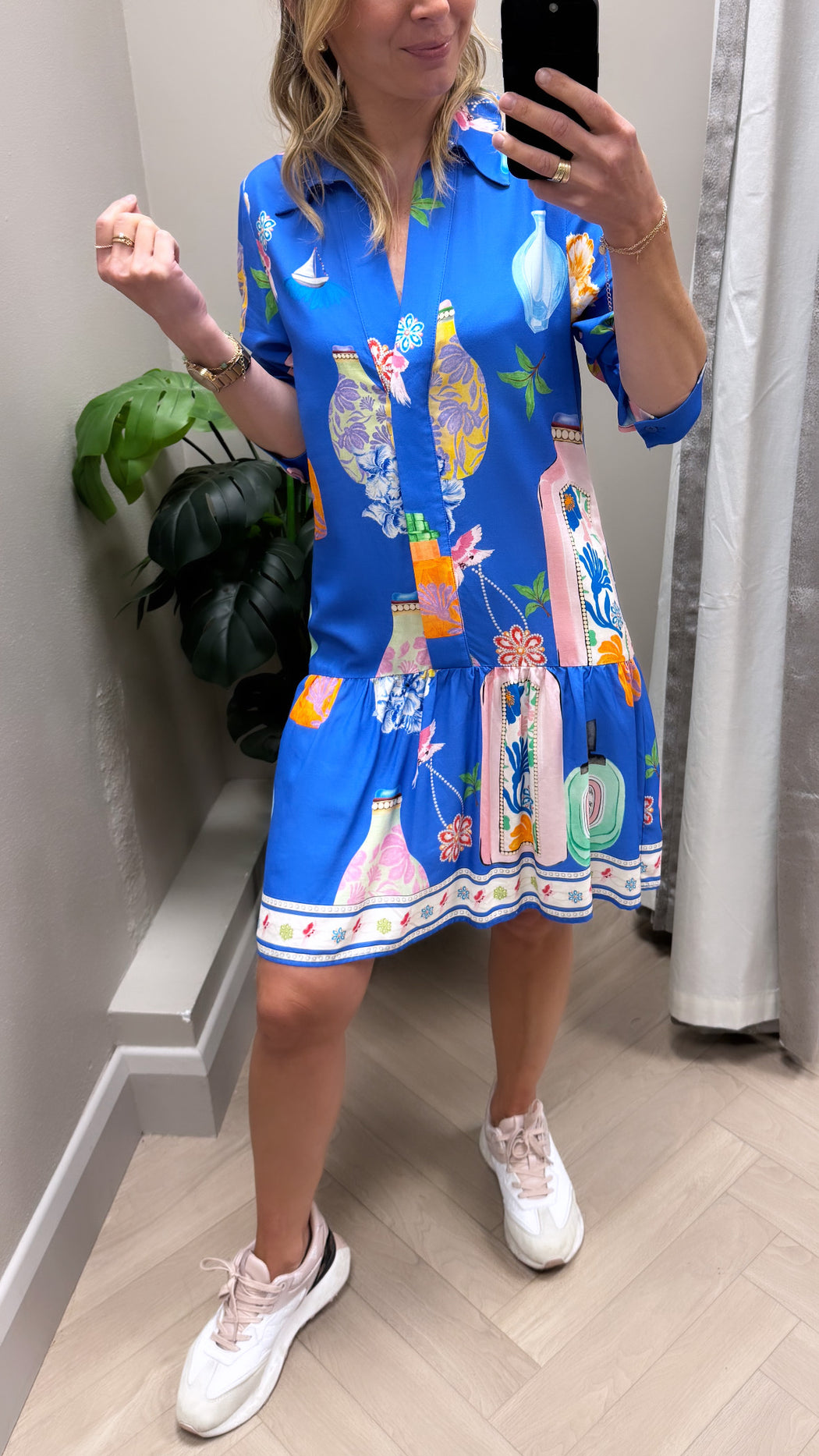 Juliet blue print  dress