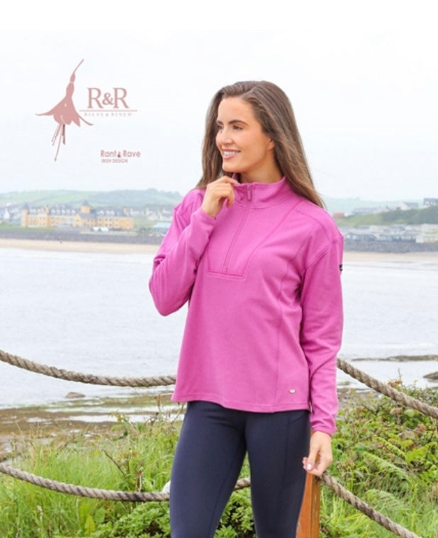 Relax & Renew cranberry tessa half zip