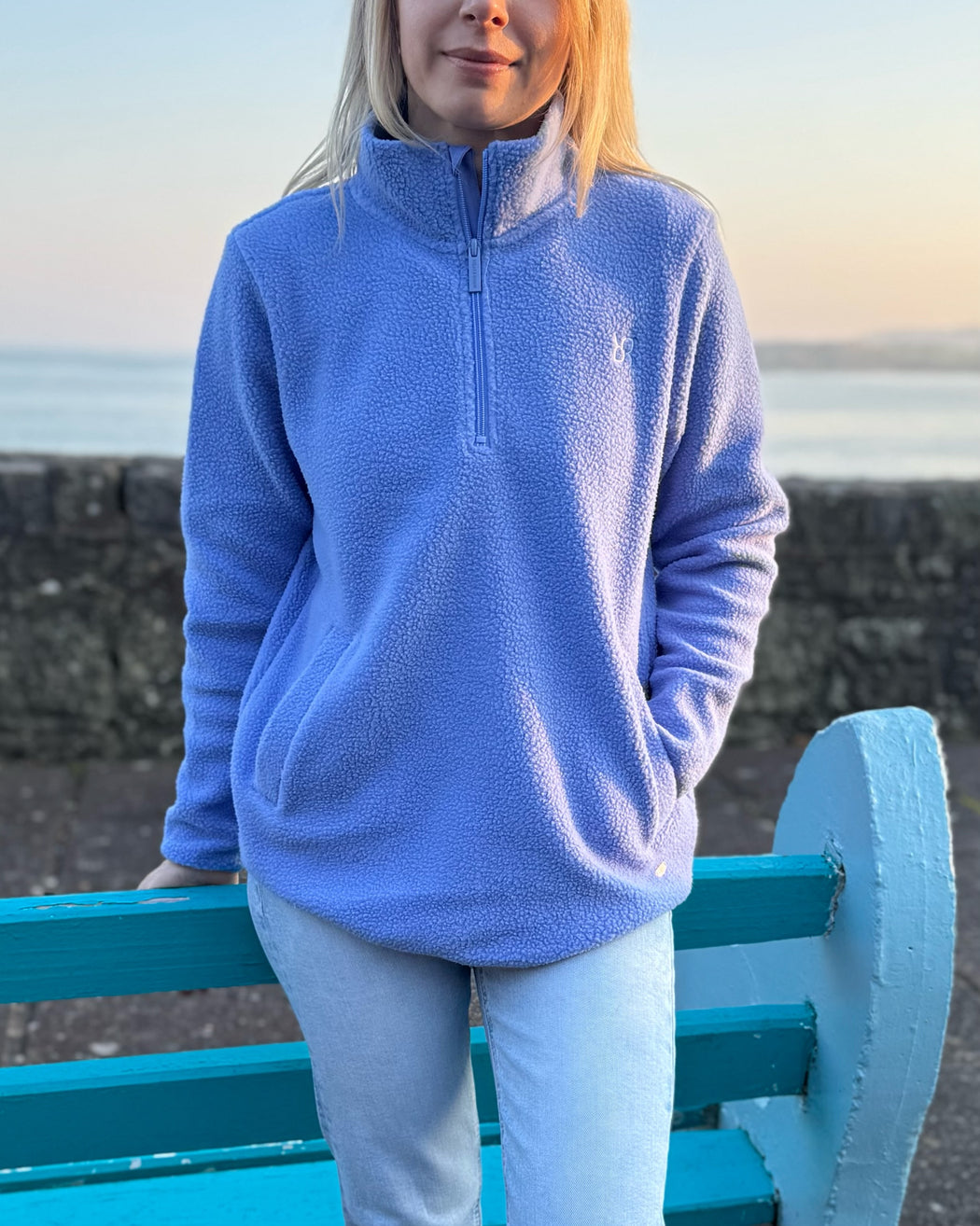 Angie Half Zip Blue