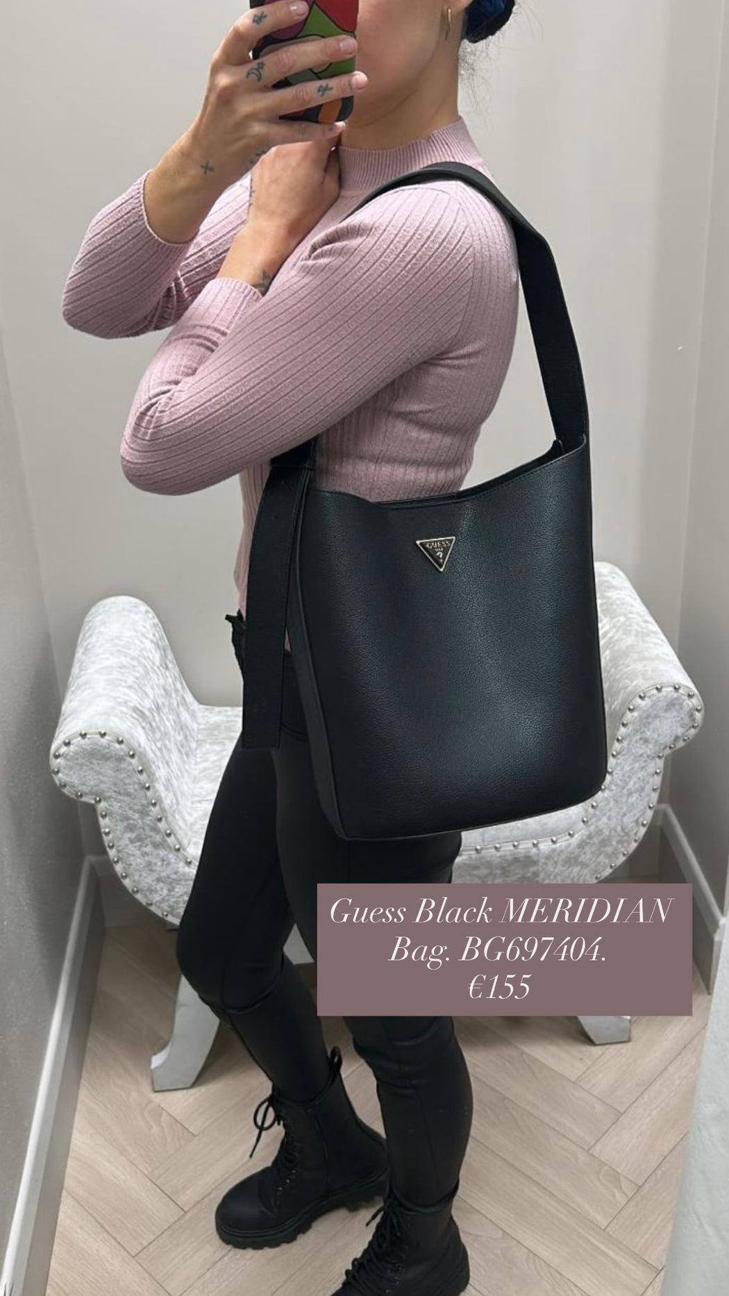 Guess Black MERIDIAN Bag. BG697404.