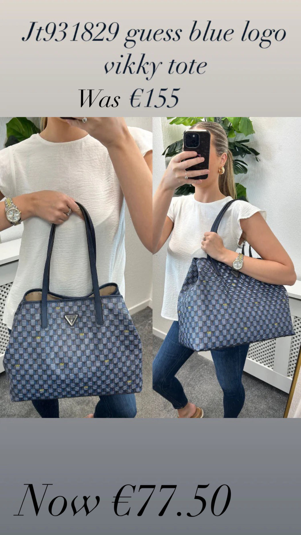 Jt931829 guess blue logo vikky tote