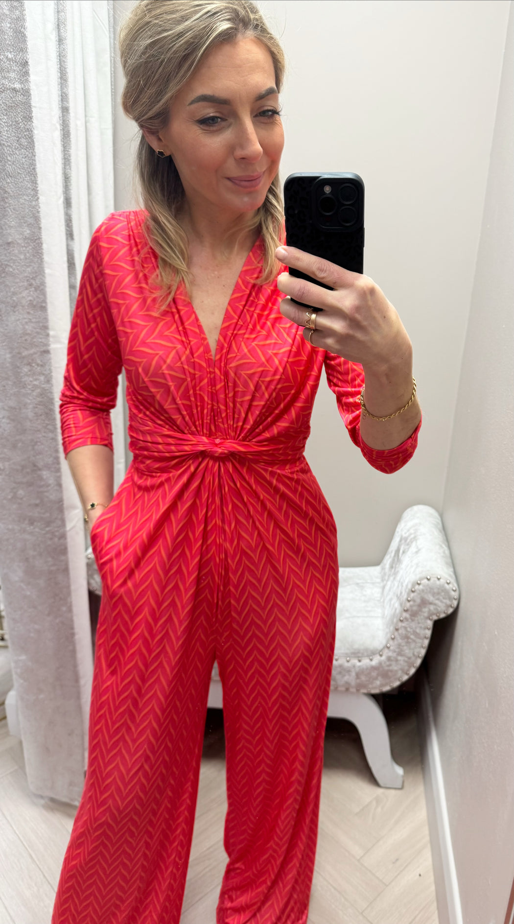 CORAL PRINT SOPHIA JUMPSUIT