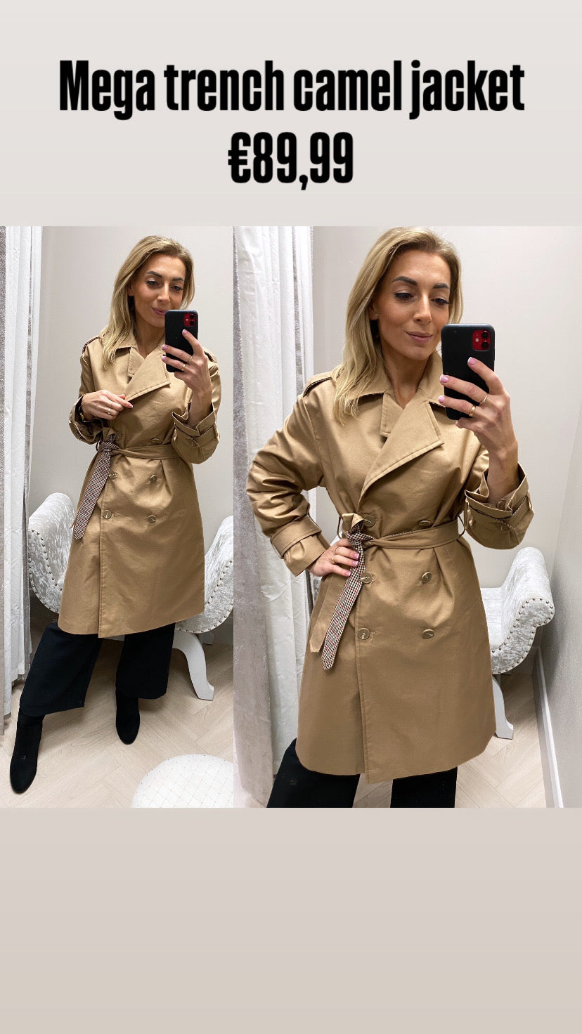 Mega trench camel jacket