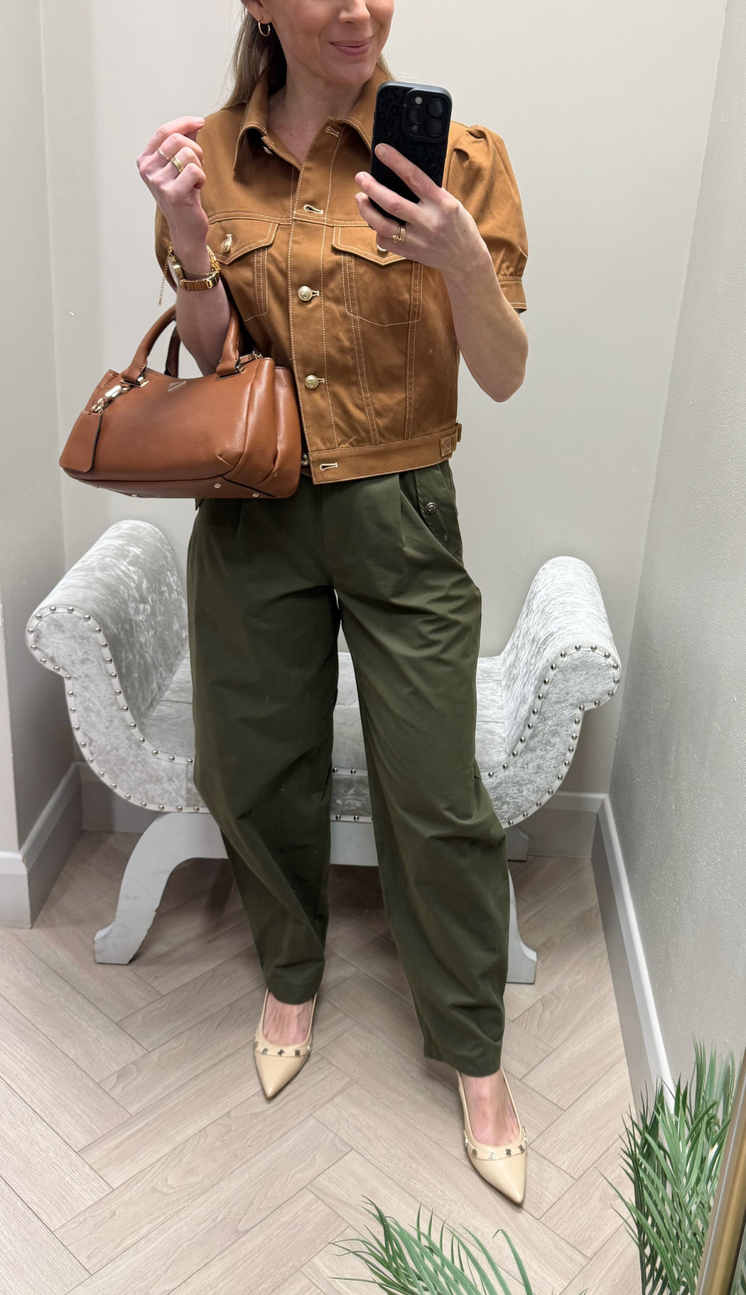 Guess khaki trousers w6rb08wj692-G8F6