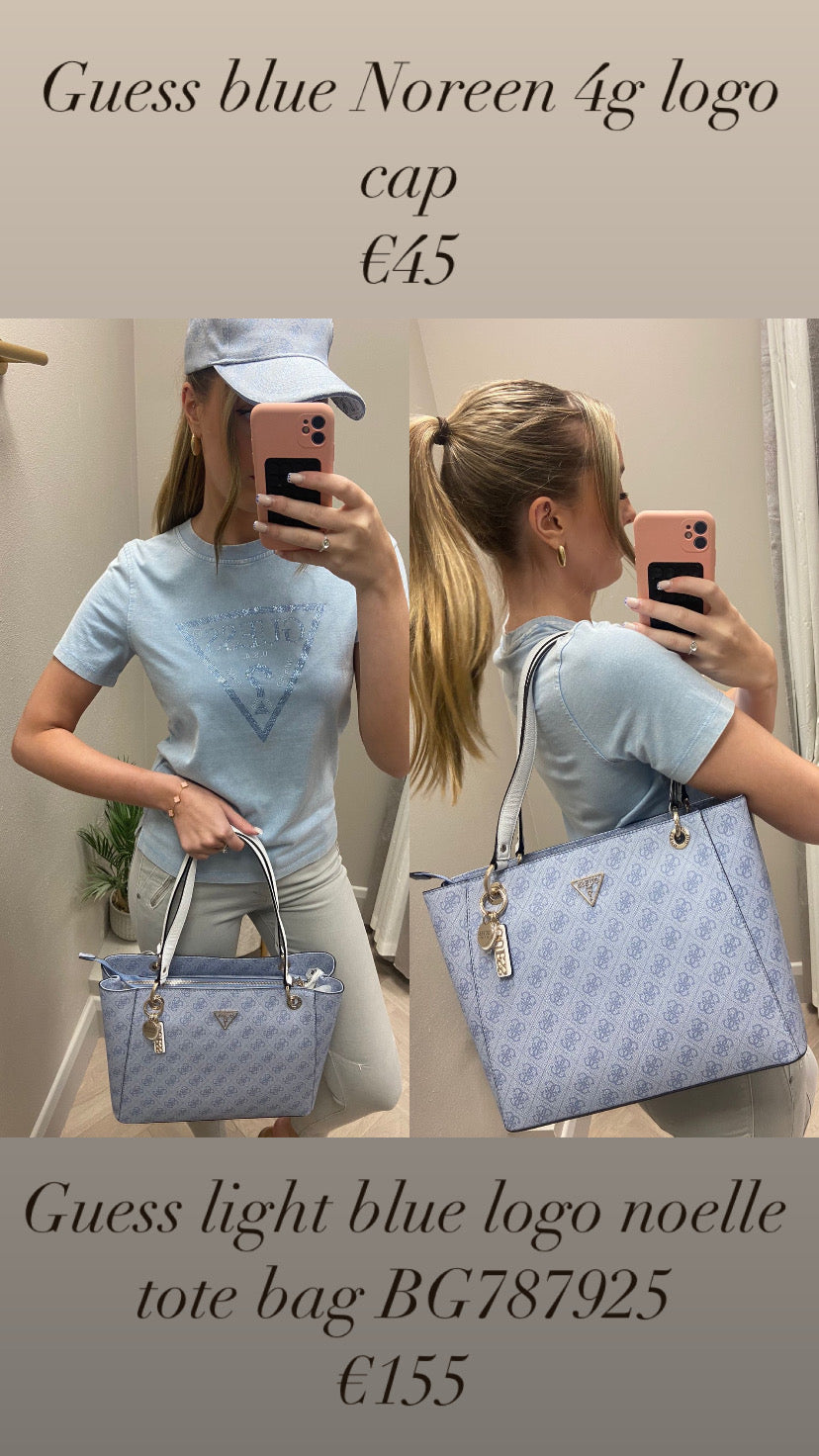 Guess light blue logo noelle tote bag BG787925