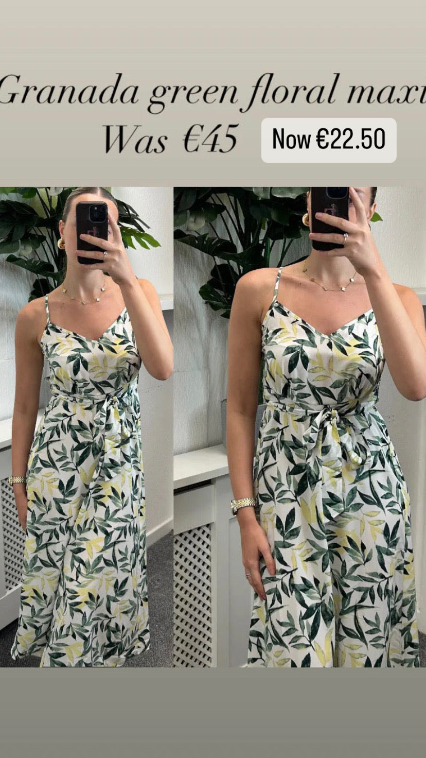 Granada green floral maxi