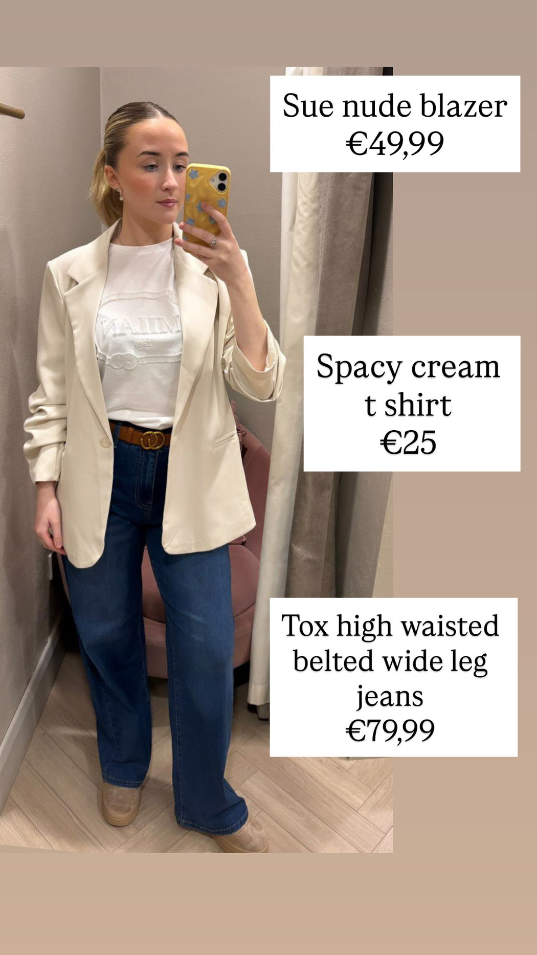 Spacy  cream t shirt