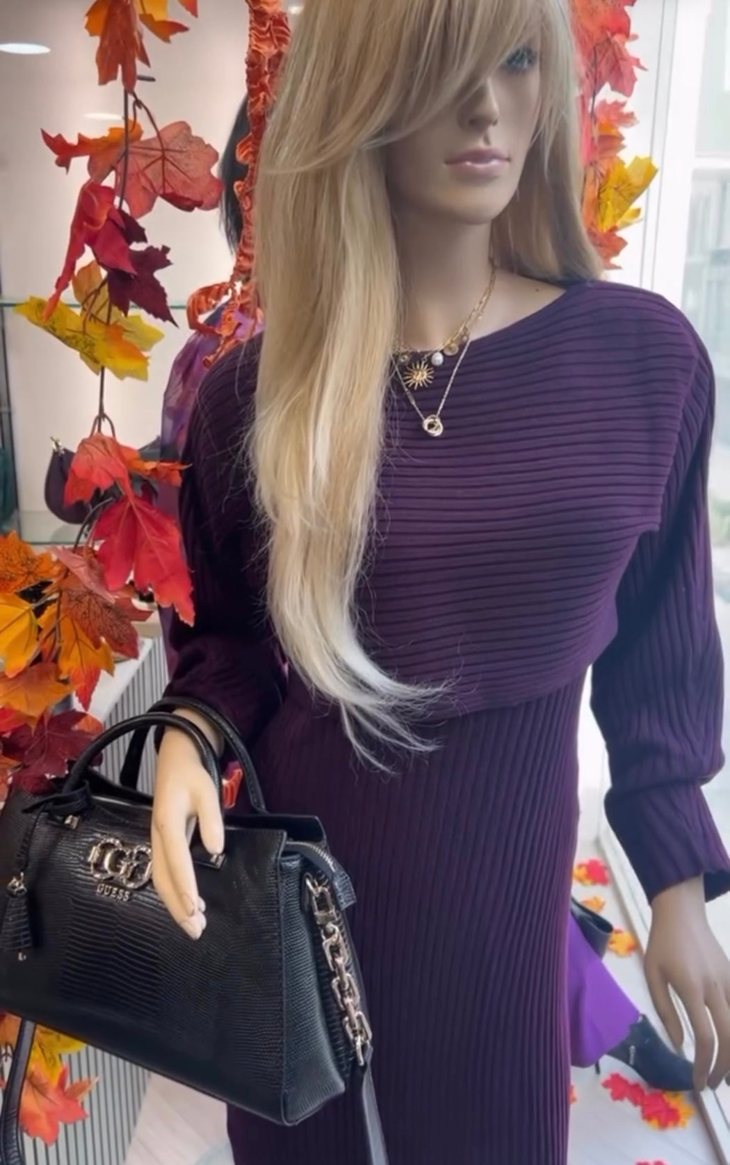 AMELIA KNIT DRESS IN MULBERRY