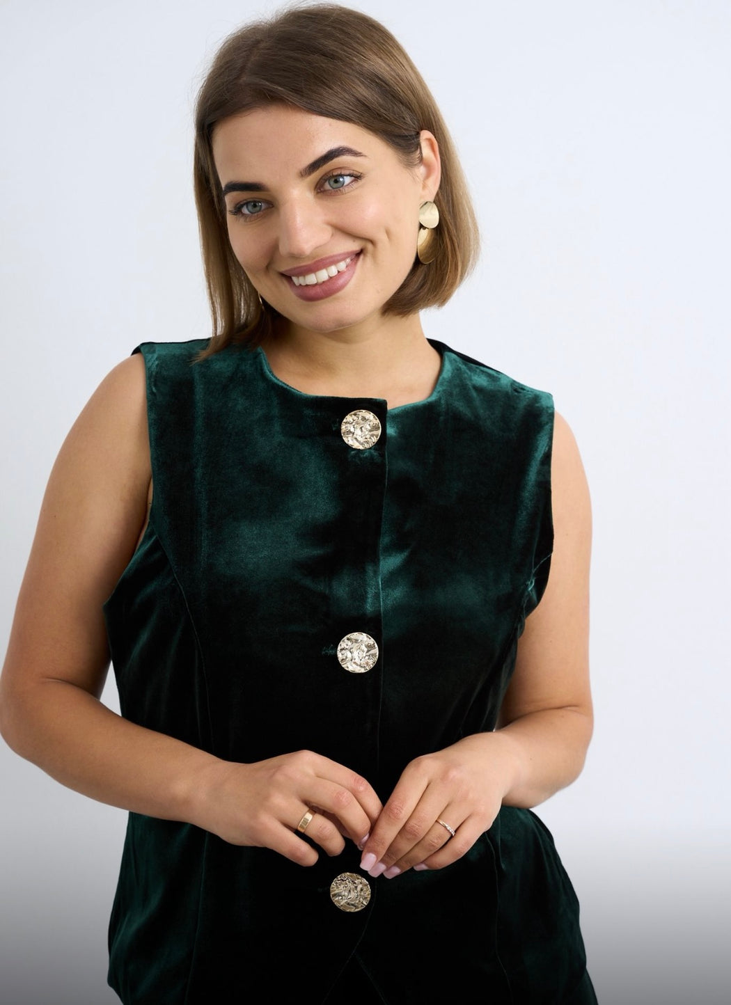 Green velvet two piece suit