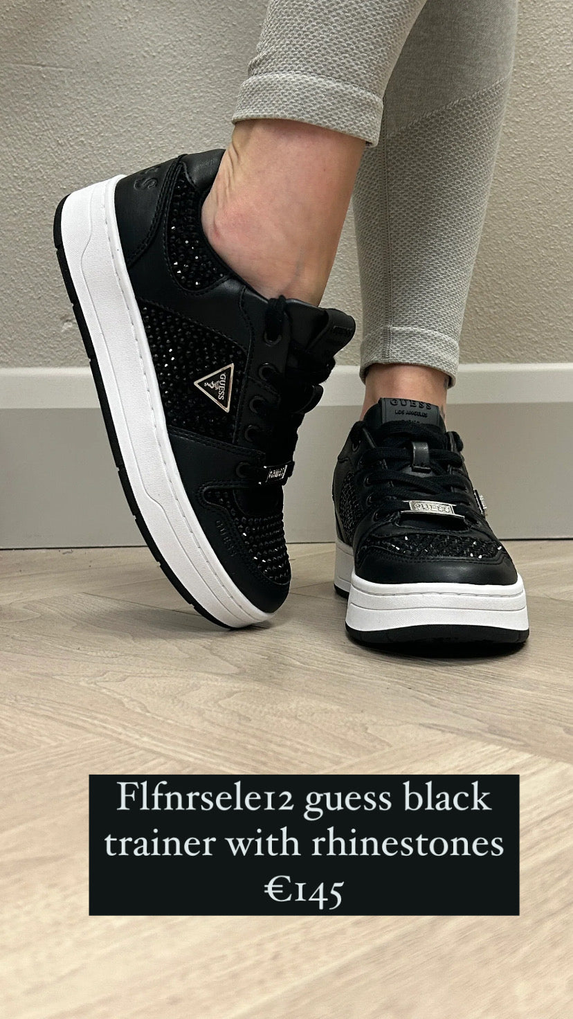 Flfnrsele12 guess black  trainer with rhinestones