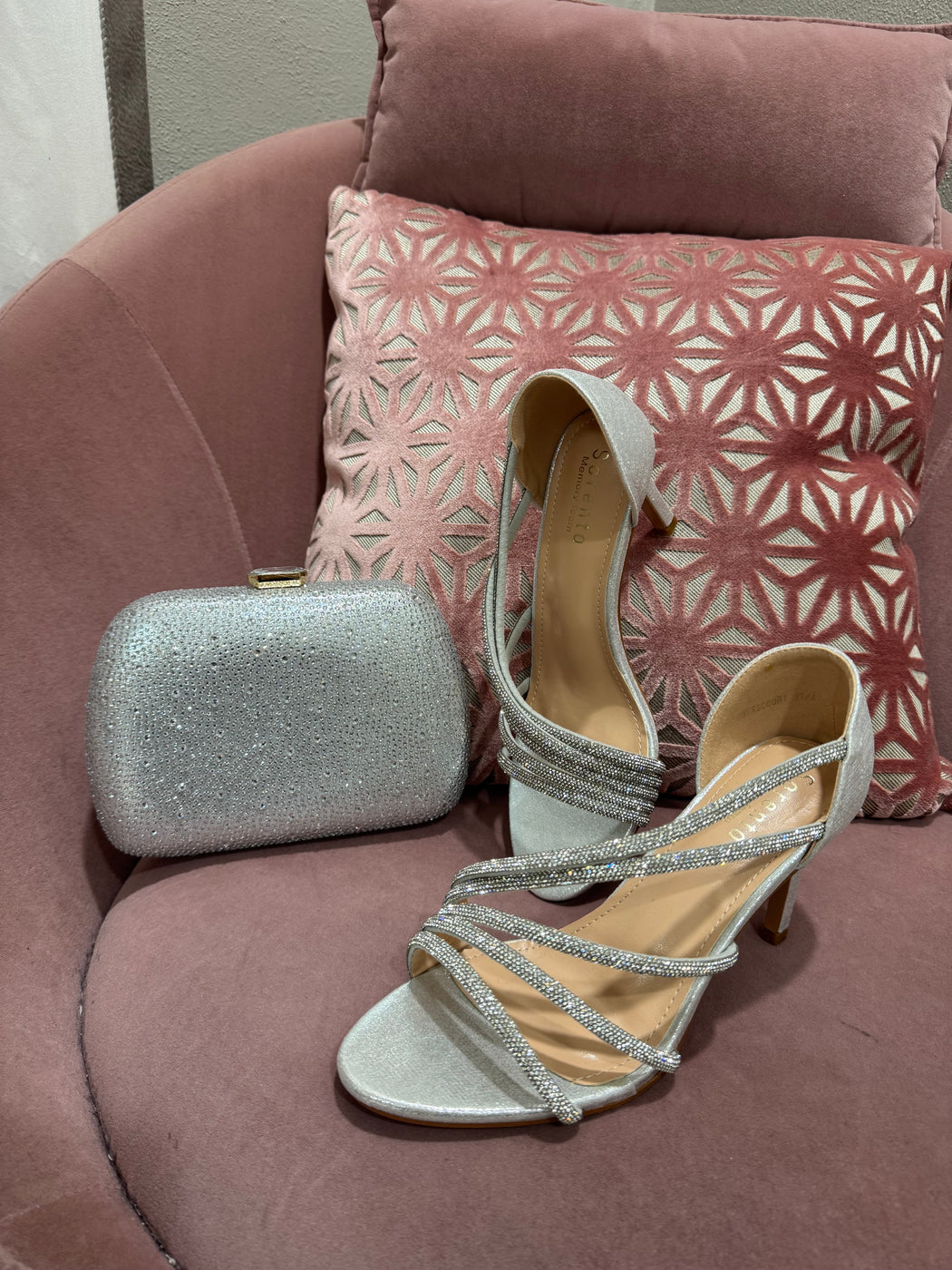 Silver powerscourt heels