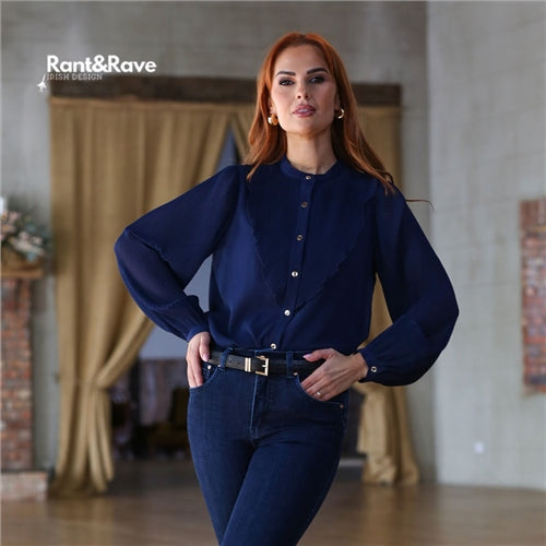 Louella navy blouse