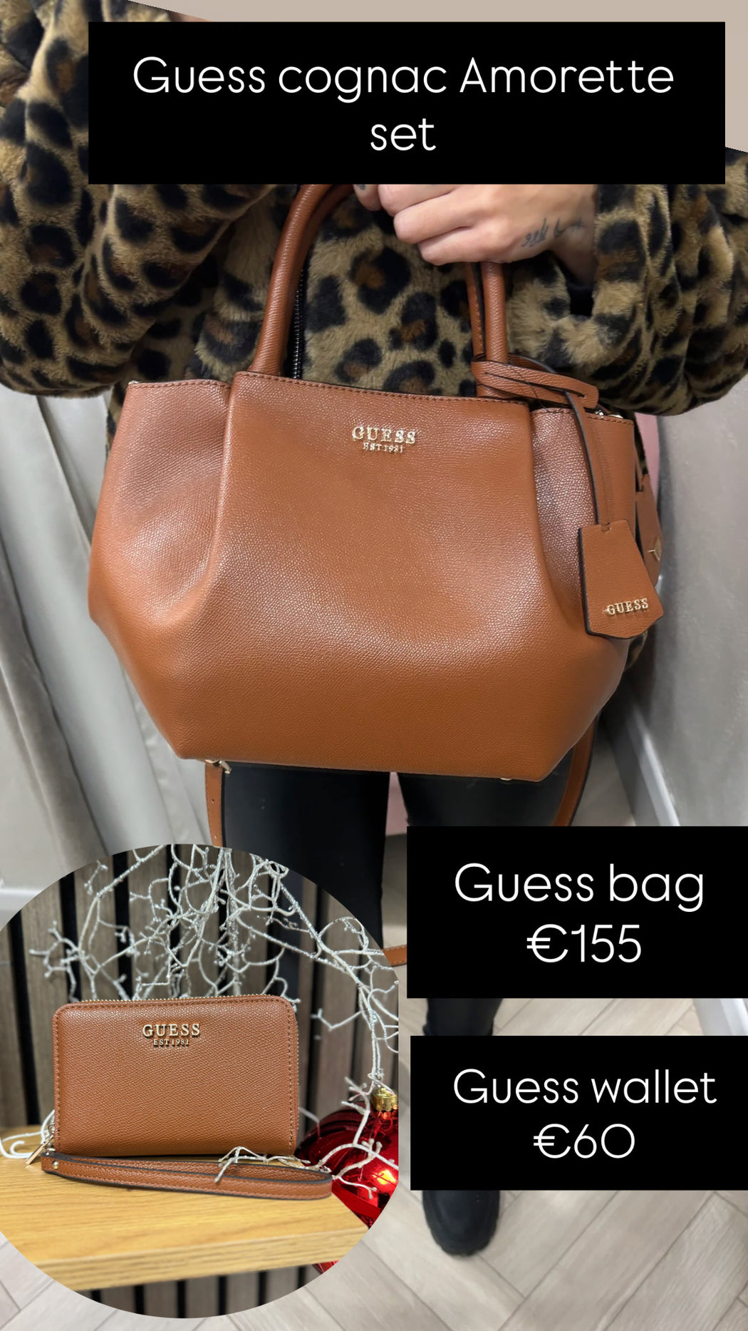 Guess Cognac AMORETTE Bag. BG789806