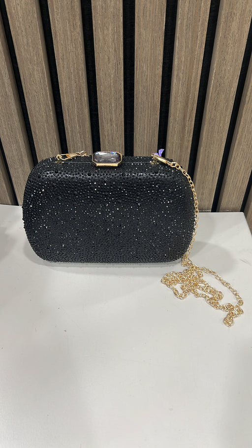 Black sparkle clutch