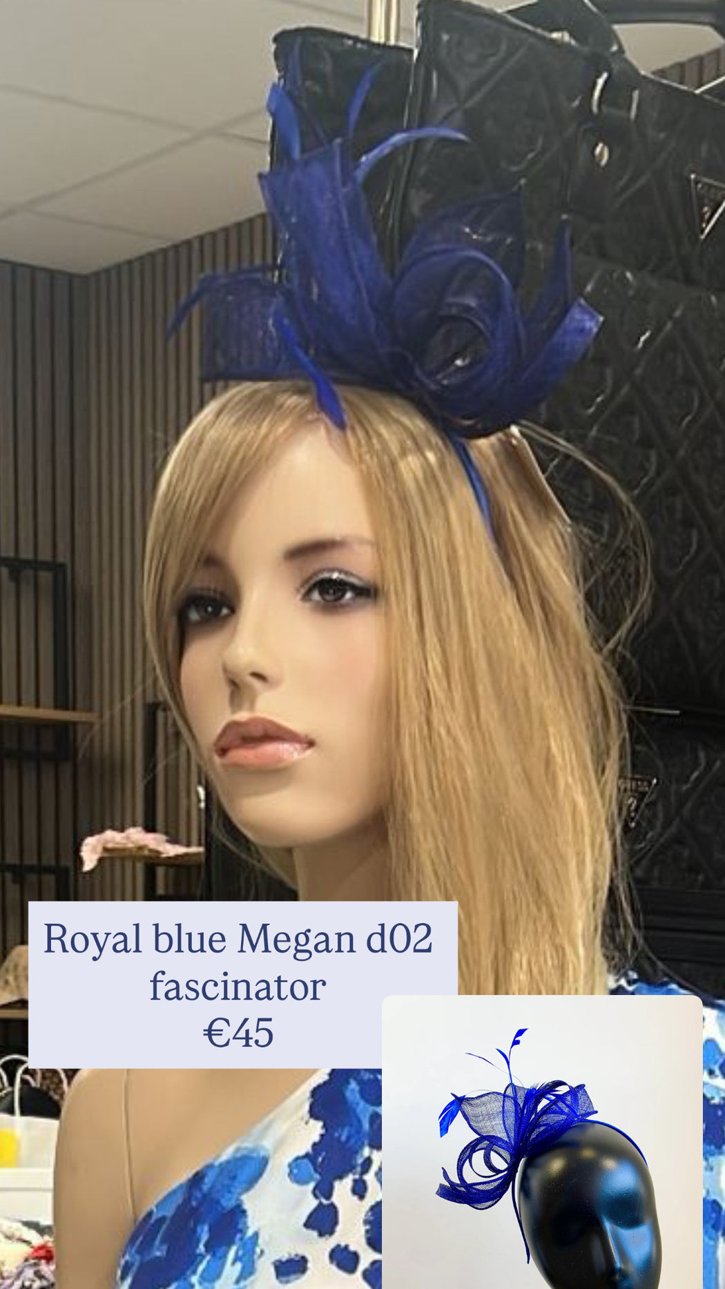 Royal blue Megan d02 fascinator