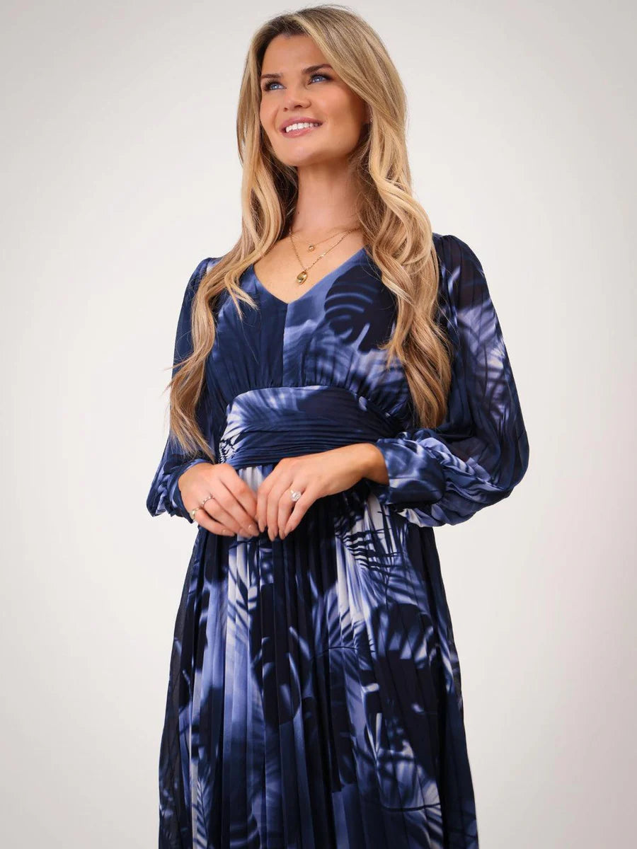 HANNAH DRESS IN NAVY PRINT