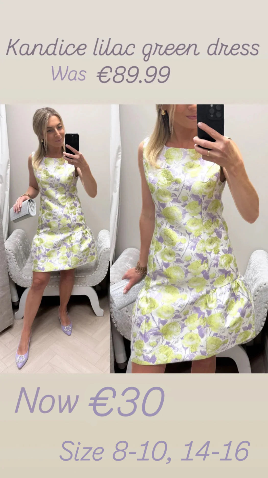 Kandice lilac green dress