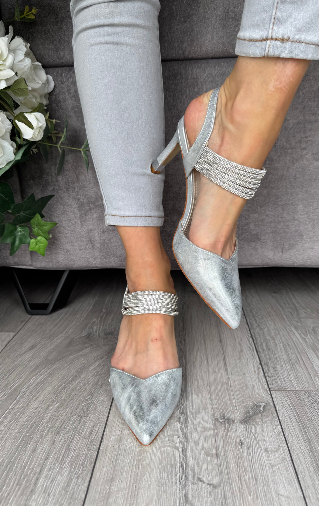 Wishaw Chrome Sparkle Heel