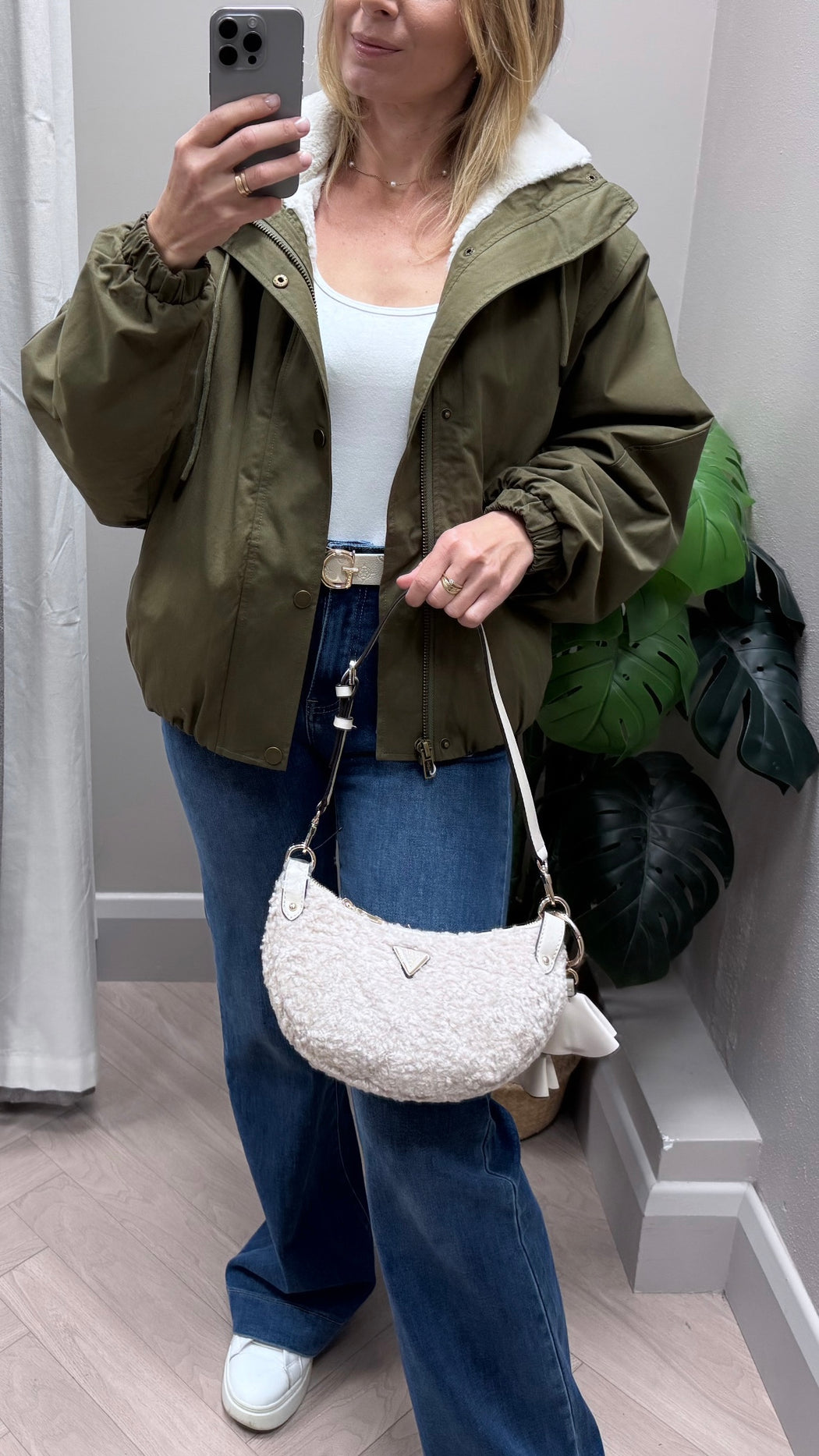 Goose fur lined jacket