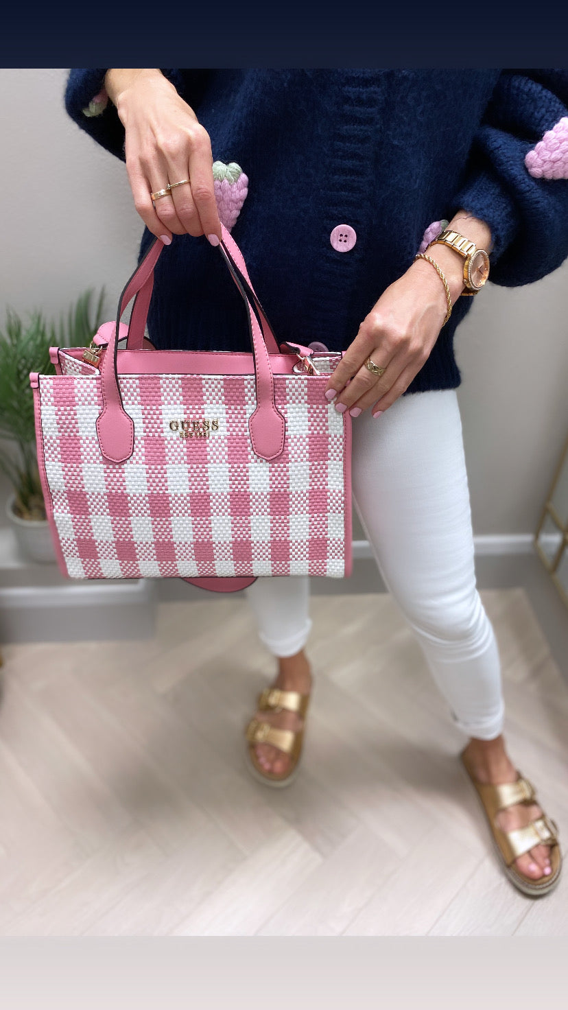 Guess pink multi Silvana tote GG866522