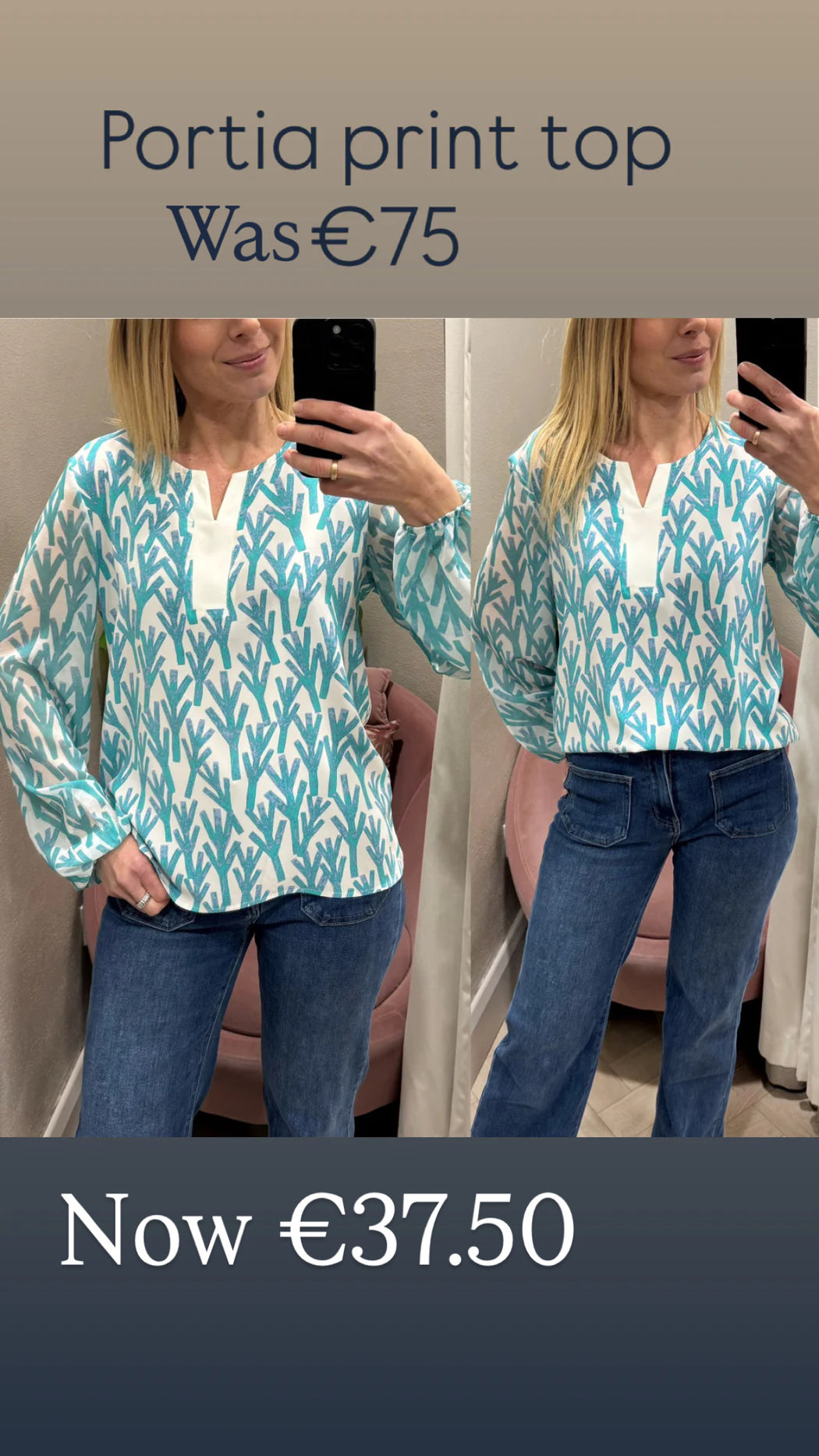 Portia print top